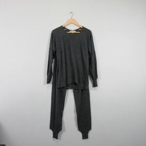 VTG Body Quilt Mens Wool Blend Long Sleeve Thermal Top & Bottoms M L Baselayer